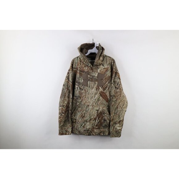 Under Armour Mens Size Large Duck Blind Mossy Oak Camouflage Hoodie Sweatshirt - Picture 1 of 14